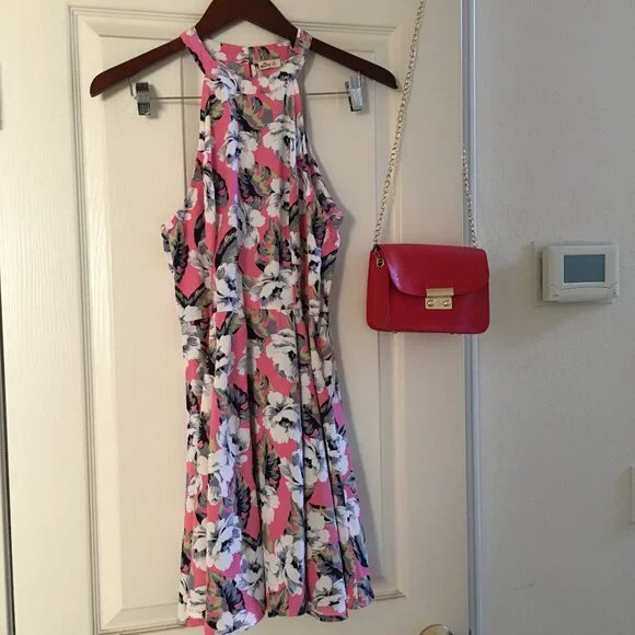 long pink chiffon dress Light Pink Chiffon Simple Long Prom Dress main image 0